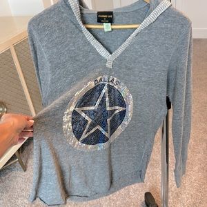 Women's Dallas Star- Bling Stoned Hoodie Shirt